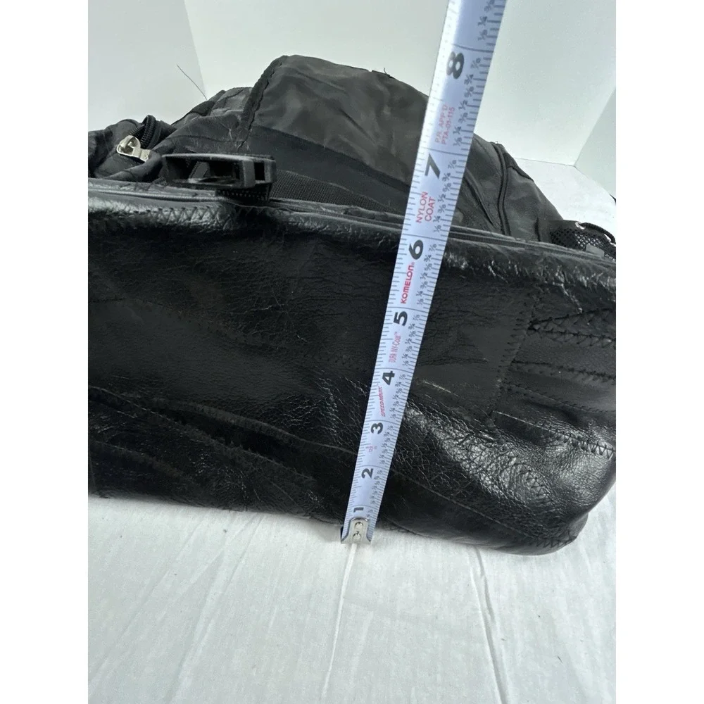 Diamond Plate Buffalo Leather Motorcycle Storage Bag Luggage